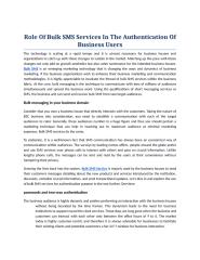 Role Of Bulk SMS Services In The Authentication Of Business Users.docx